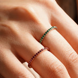 Full Eternity Birthstone Ring – Round Prong Setting