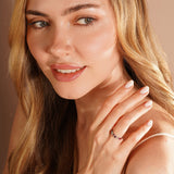 Princess Shaped Birthstone Ring For Mothers