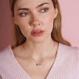 Oval Shaped Birthstone Necklace