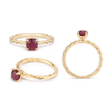 Twist Band Ruby Ring - Engagement Ring For Women