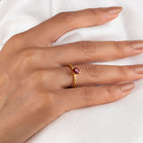 Twist Band Ruby Ring - Engagement Ring For Women