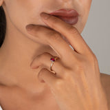 Elegant Ruby Solitaire Ring - Wedding Ring For Women