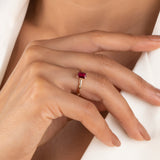 Elegant Ruby Solitaire Ring - Wedding Ring For Women