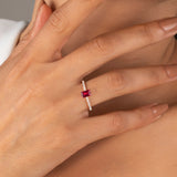 Radiant Ruby & Lab-Grown Diamond Ring - Wedding Ring