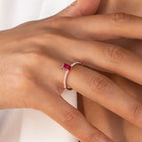 Radiant Ruby & Lab-Grown Diamond Ring - Wedding Ring