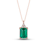Dainty Emerald Necklace with Natural Diamonds - May Birthstone Jewelry