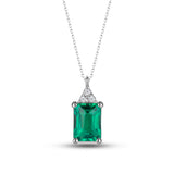 Dainty Emerald Necklace with Natural Diamonds - May Birthstone Jewelry