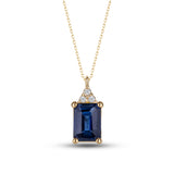 September Birthstone Necklace, Sapphire with Diamonds