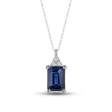 September Birthstone Necklace, Sapphire with Diamonds