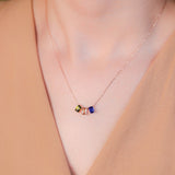 Emerald Cut Birthstone Necklace