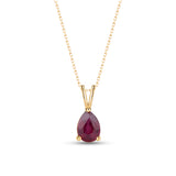 Teardrop Shaped Ruby Necklace - July Birthstone Pendant
