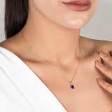 Pear Shaped Sapphire Necklace - September Birthstone Pendant