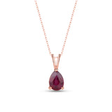 Teardrop Shaped Ruby Necklace - July Birthstone Pendant
