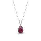 Teardrop Shaped Ruby Necklace - July Birthstone Pendant