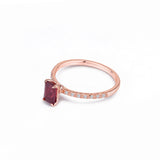 Radiant Ruby & Lab-Grown Diamond Ring - Wedding Ring