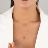 Teardrop Shaped Ruby Necklace - July Birthstone Pendant