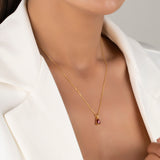 Teardrop Shaped Ruby Necklace - July Birthstone Pendant