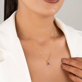 Ruby Pendant Necklace with CZ Diamond Accents- July Birthstone Jewelry