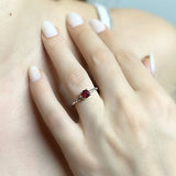 Twist Band Ruby Ring - Engagement Ring For Women