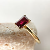 Elegant Ruby Solitaire Ring - Wedding Ring For Women