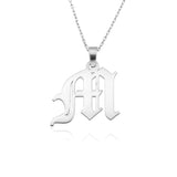 Custom Old English Initial Necklace