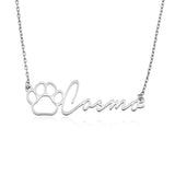 Custom Pet Name Necklace with Paw Print – Animal Lover Jewelry