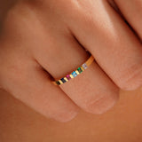Stackable Princess Cut Birthstone Ring