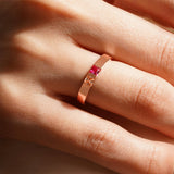 Princess Shaped Birthstone Ring For Mothers