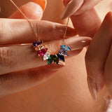 Marquise Shaped Family Birthstone Necklace