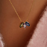 Marquise Shaped Family Birthstone Necklace