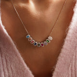 Oval Shaped Birthstone Necklace