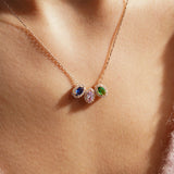 Oval Shaped Birthstone Necklace