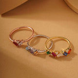 Dainty Baguette Birthstone Ring