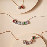 Oval Shaped Birthstone Necklace