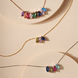 Marquise Shaped Family Birthstone Necklace