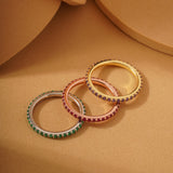 Full Eternity Birthstone Ring – Round Prong Setting