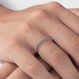 Half Eternity Birthstone Ring – Square Prong Setting