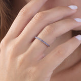 Half Eternity Birthstone Ring – Square Prong Setting
