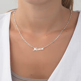 Custom Name Necklace With Figaro Chain
