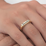 Personalized Name Signet Bar Ring - Personalized Jewelry