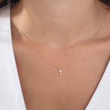 Zircon Diamond Cross Necklace For Women