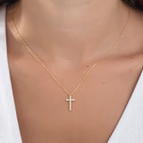 Zircon Diamond Cross Necklace For Women