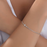 Dainty Diamond Cross Bracelet For Women