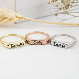 Personalized Name Signet Bar Ring - Personalized Jewelry
