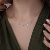 Custom Spaced Birthstone Necklace