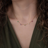Custom Spaced Birthstone Necklace
