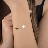 Pawprint & Initial Charm Bracelet