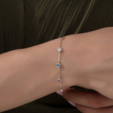 Custom Spaced Multi Birthstone Bracelet