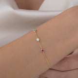 Custom Spaced Multi Birthstone Bracelet