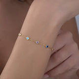 Custom Spaced Multi Birthstone Bracelet